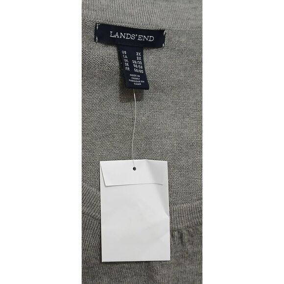 Lands end womens 3xl knit cotton viscose short sleeve sweater top gray - Picture 5 of 7